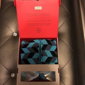 BRAND NEW Blue Chevron Hunter Boot Socks Tall LG